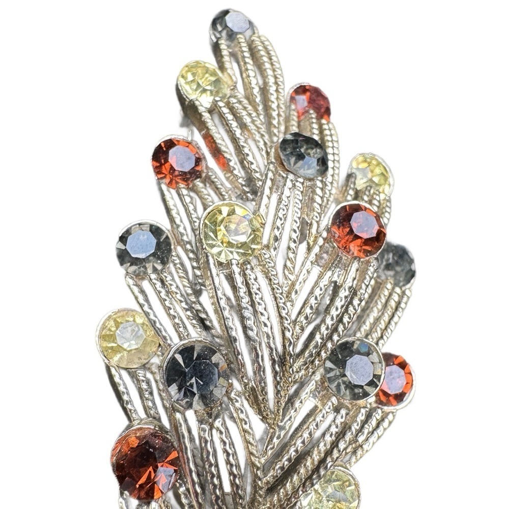 Gorgeous Vintage Gold and Multicolor Crystal Brooch - MINT CONDITION - Picture 3 of 5